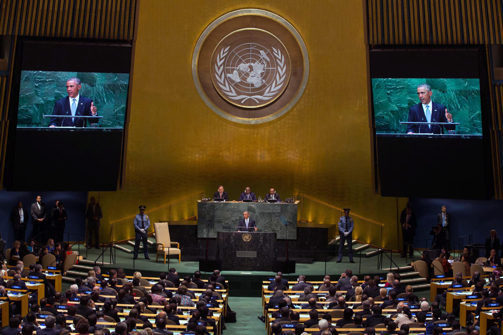 President Barack Obama addresses the United Nations General Assembly in New York