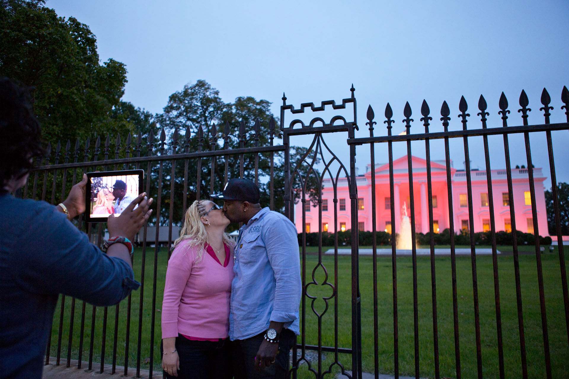 The White House Is Illuminated Pink