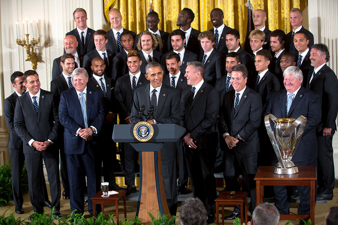 President Barack Obama welcomes Sporting Kansas City to the White House