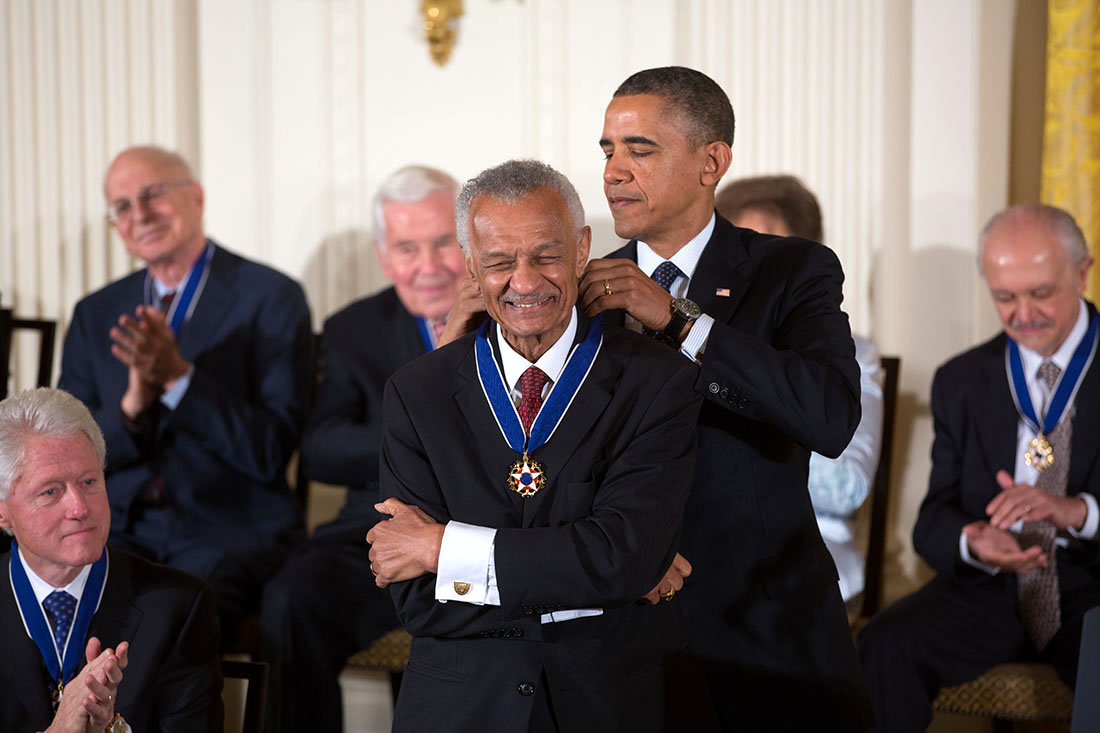 President Barack Obama delivers awards the 2013 Presidential Medal of Freedom to Cordy Tindell “C.T.” Vivian