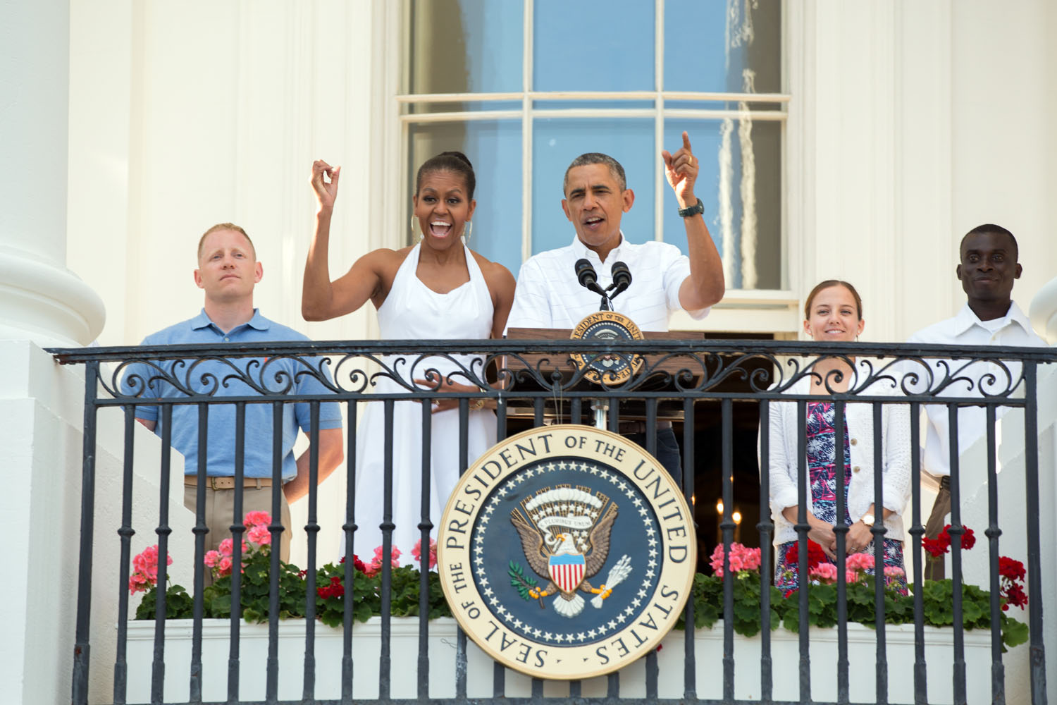 President Obama delivers remarks from the Blue Room Balcony at the Fourth of July