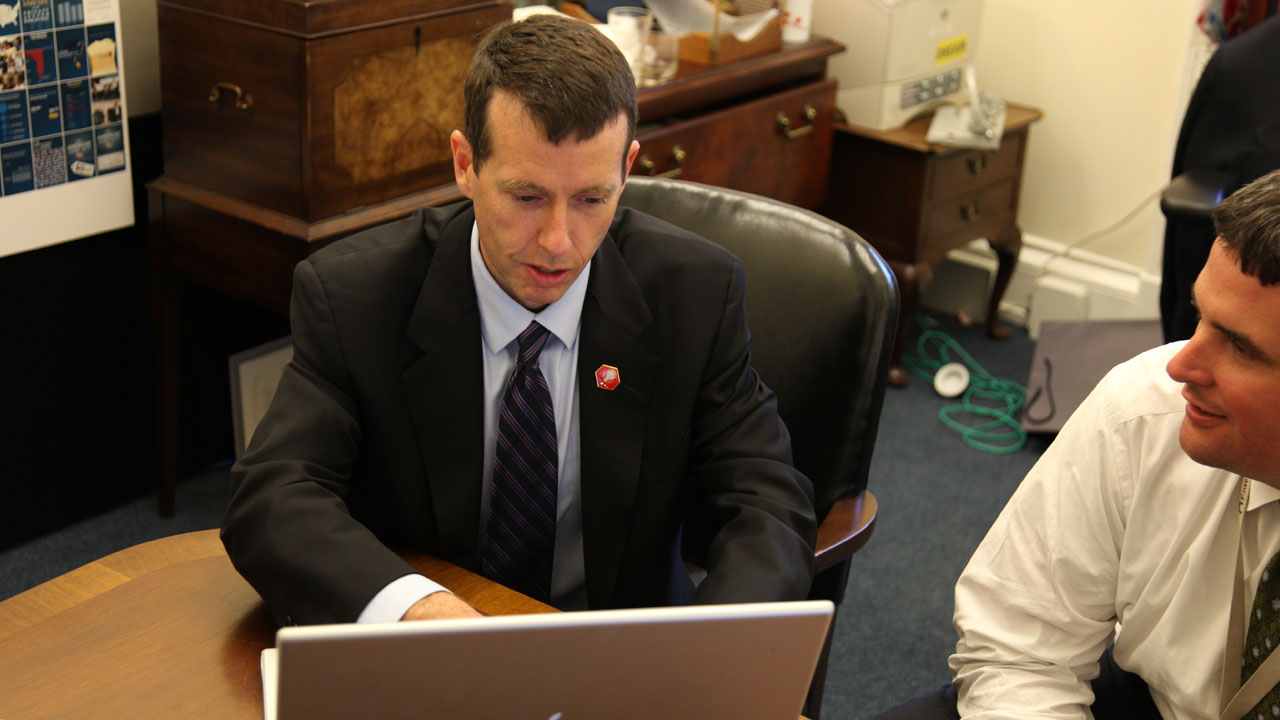 David Plouffe answers questions during Office Hours