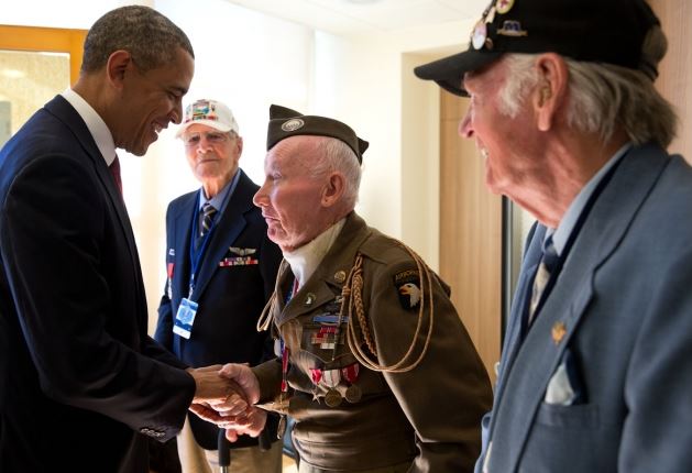 President Barack Obama greets Joseph Reilly