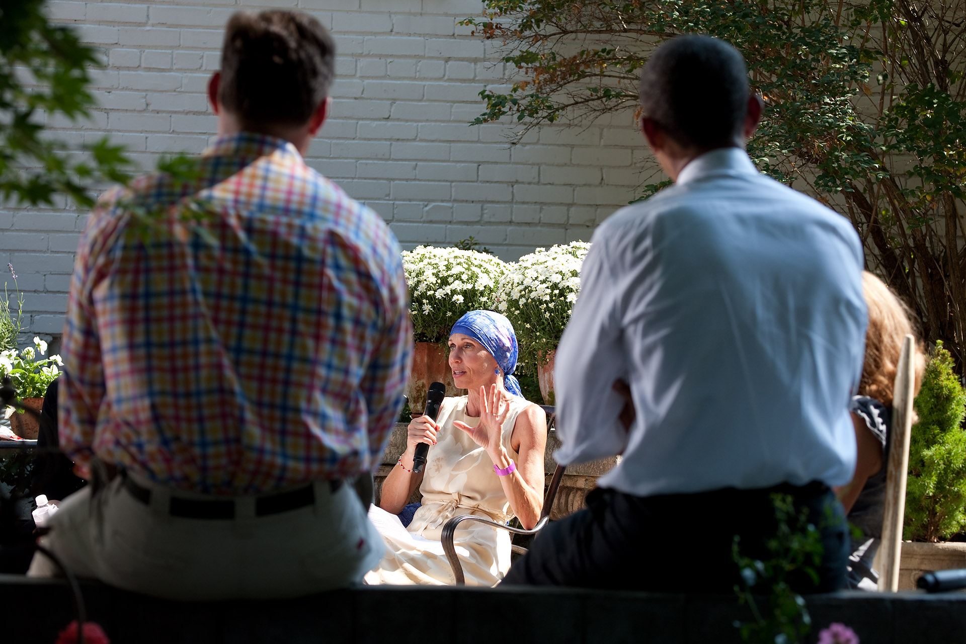 President Barack Obama Listens to Gail O'Brien, from Keene, N.H., During a Discussion on Health Care Reform
