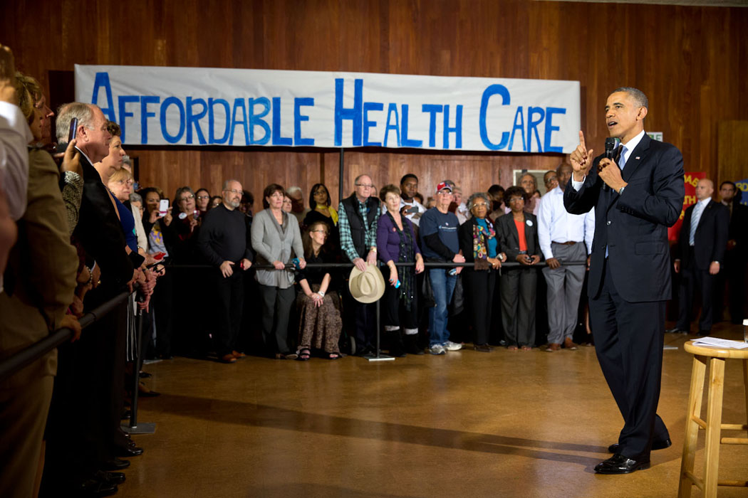 President Barack Obama delivers remarks at an Affordable Care Act event at Temple Emanu-El in Dallas, Texas, Nov. 6, 2013.