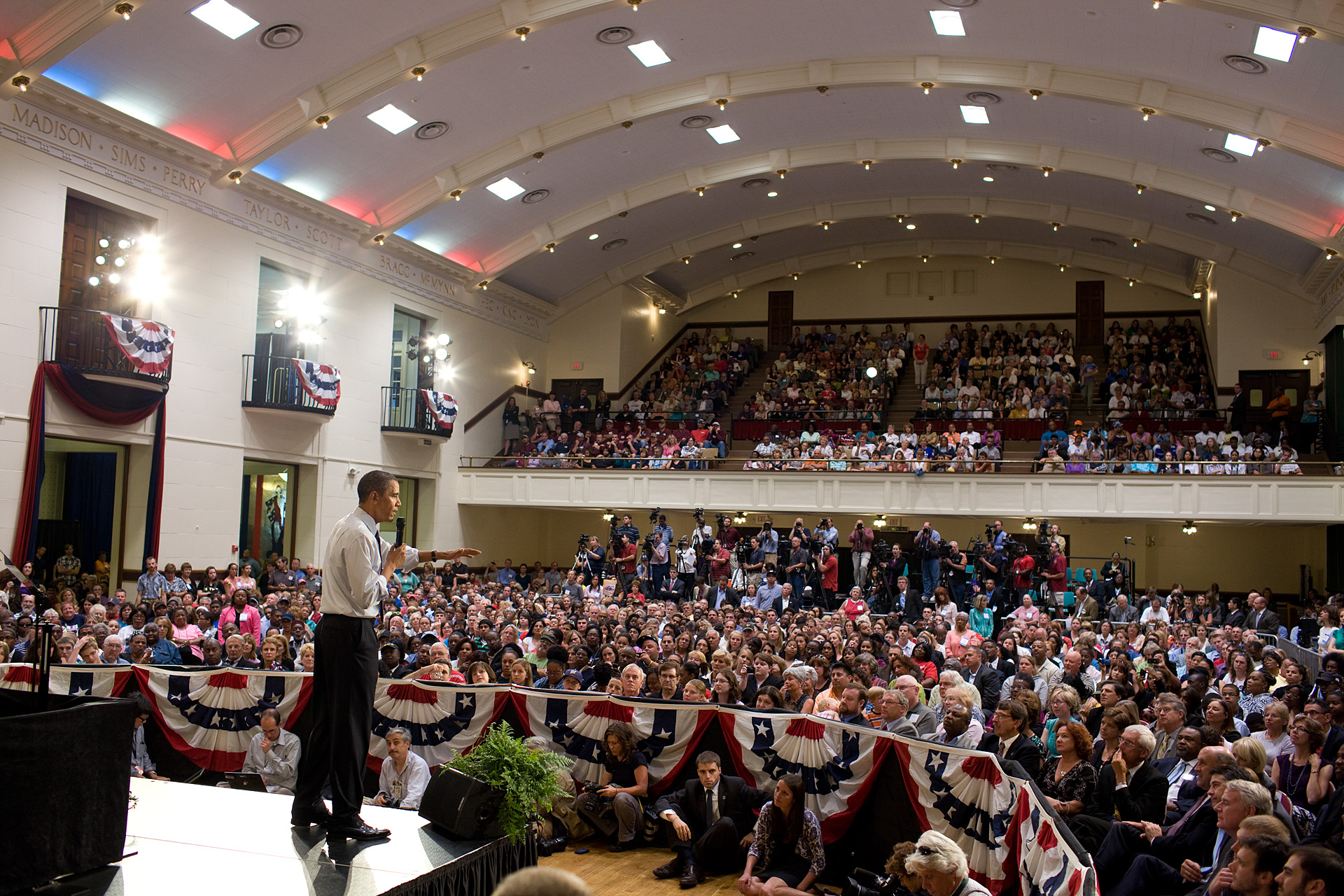 President Obama Speaks at a Town Hall in Racine, Wisconsin