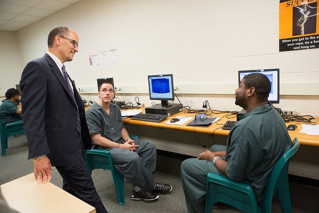 Secretary Perez meets with inmates at the Montgomery County Correctional Facility