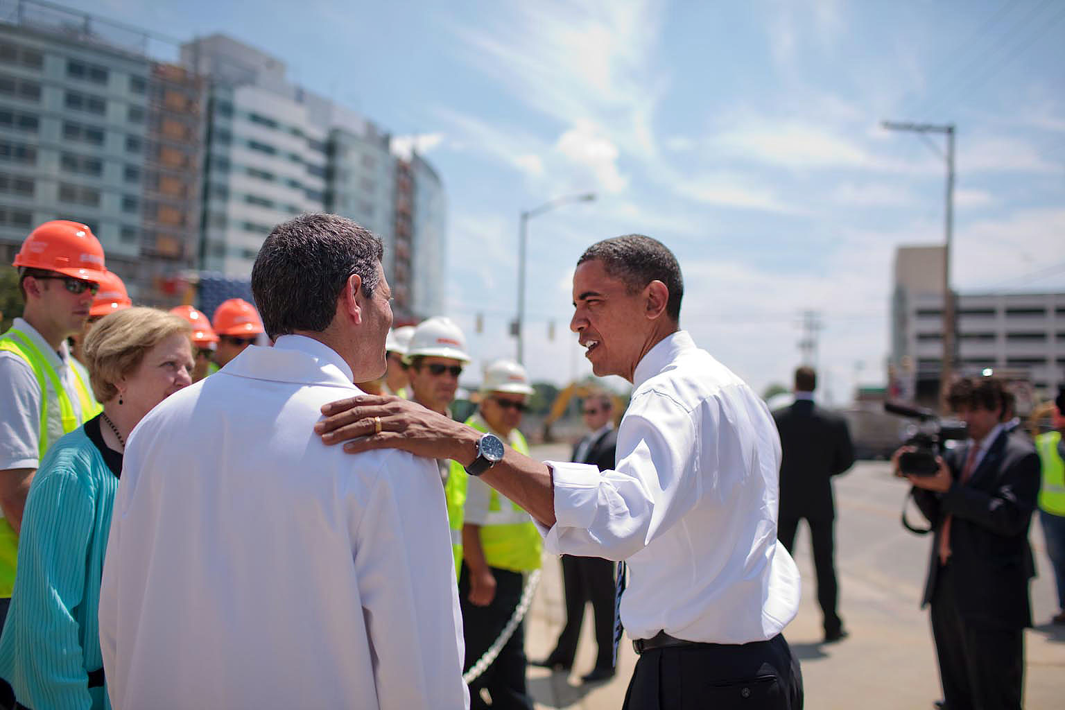 President Obama Greets People in Columbus, Ohio