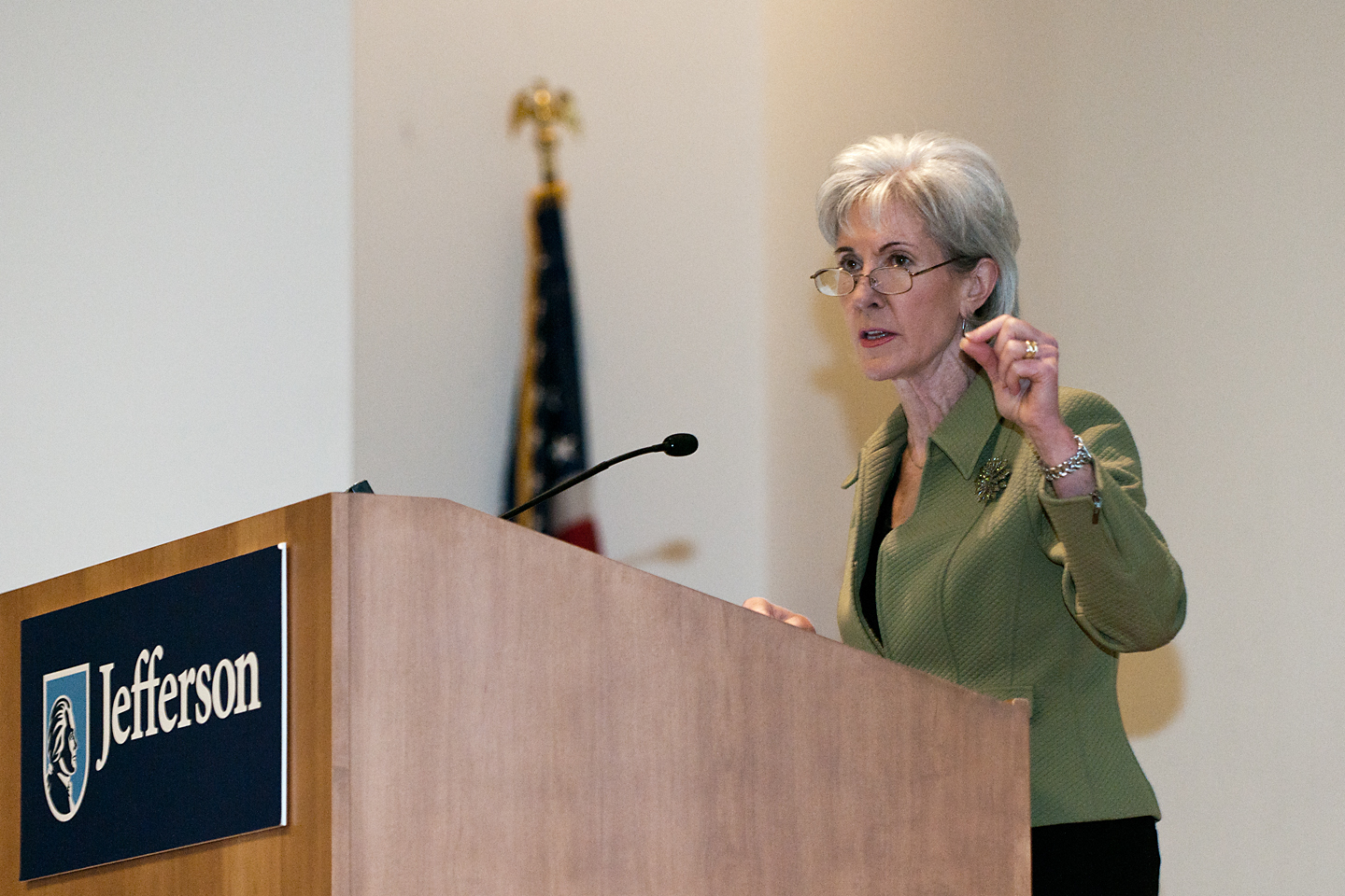 HHS Secretary Kathleen Sebelius delivers the keynote address at the White House LGBT Conference on Health