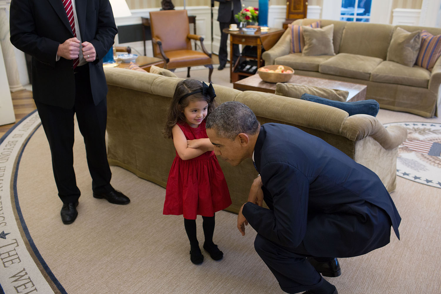 President Obama Listens To Daughter of Secret Service Agent