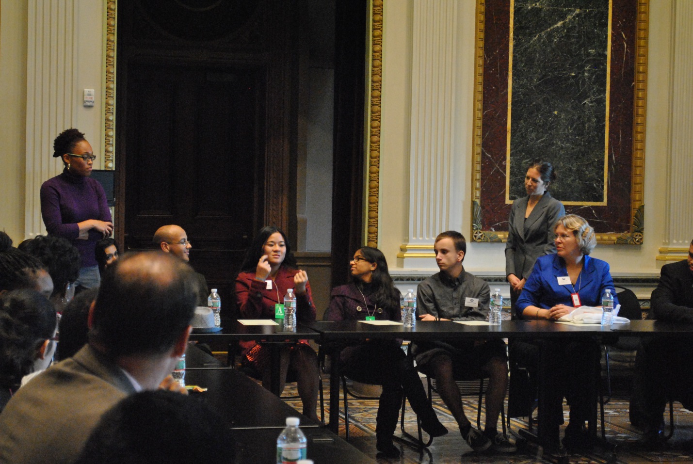 Students from the Model Secondary School for the Deaf participate in a discussion. Photo: Courtsey of  White House Office of Public Engagement.