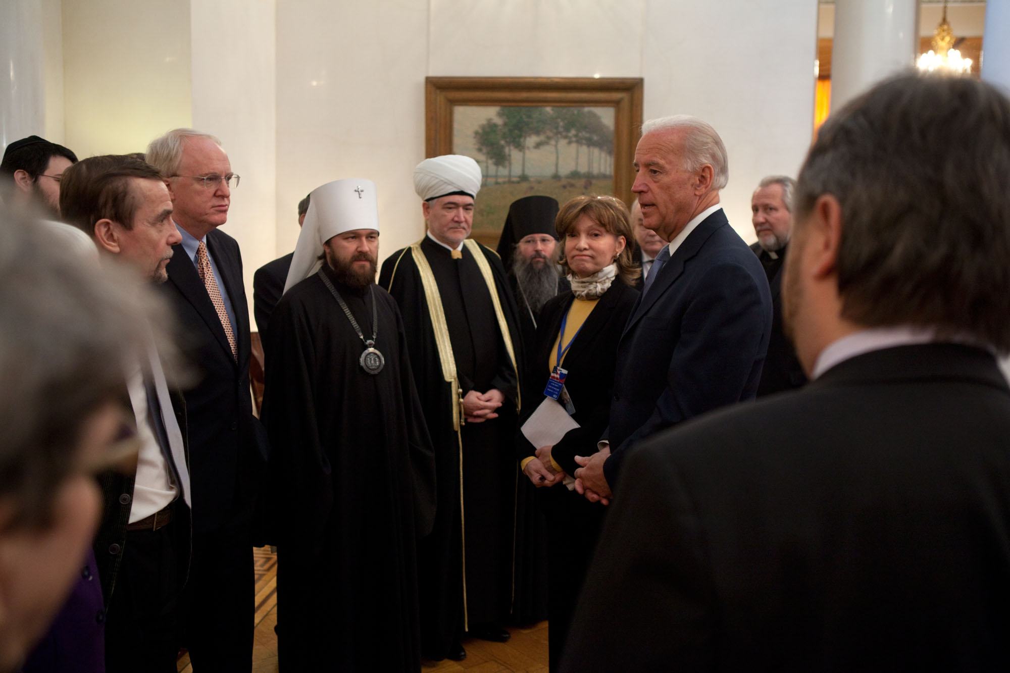 Vice President Joe Biden and U.S. Ambassador John Beyrle talk with civil society leaders