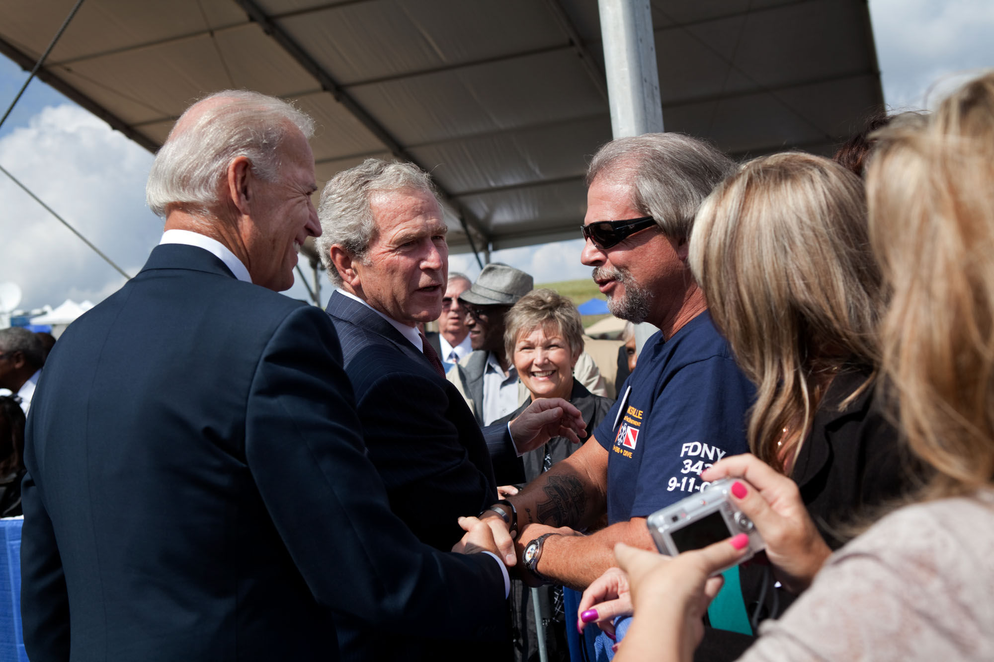 Vice President Joe Biden and President George W. Bush in Shanksville, Pennsylvania