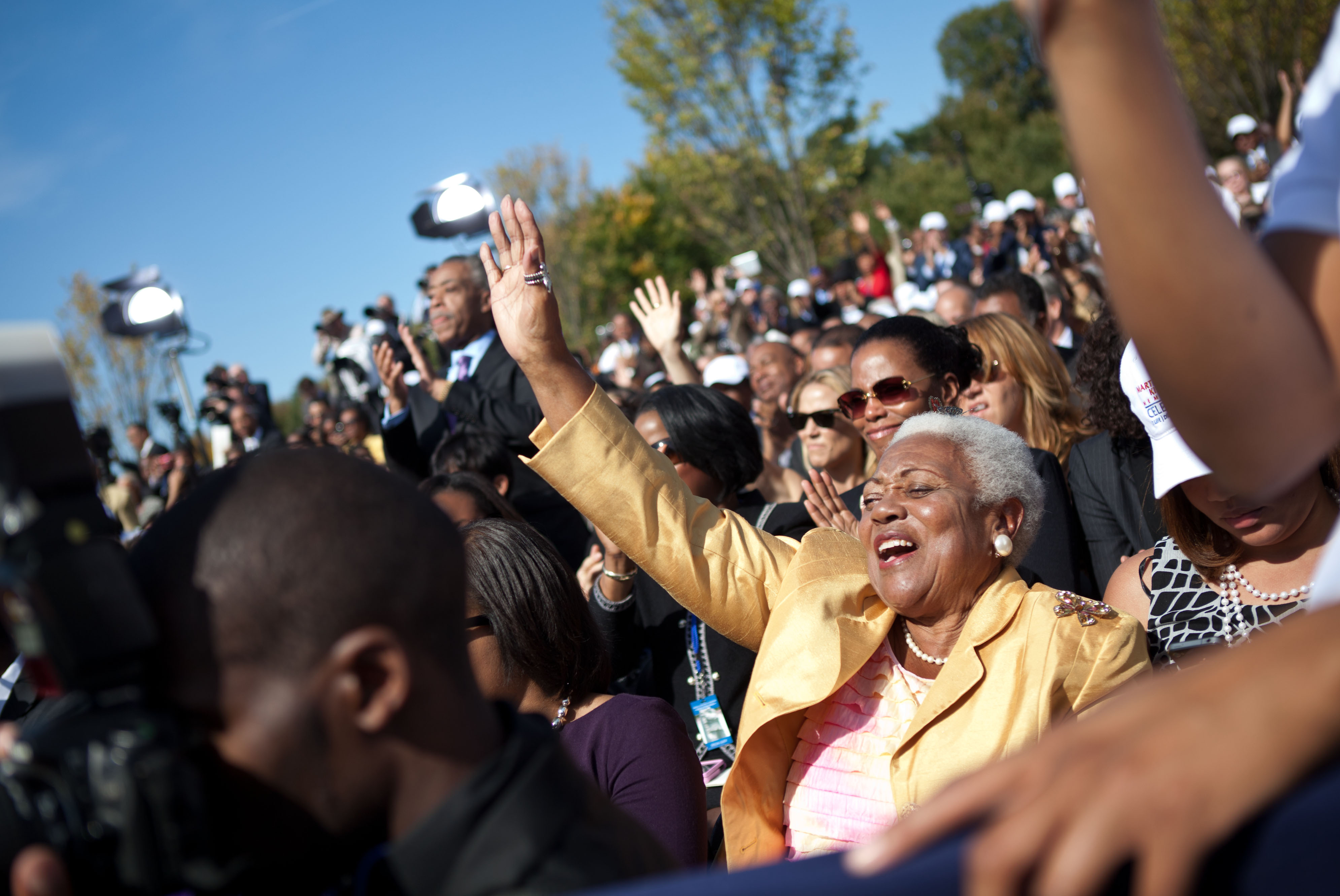 Guests at the dedication ceremony of the Martin Luther King Jr. National Memorial
