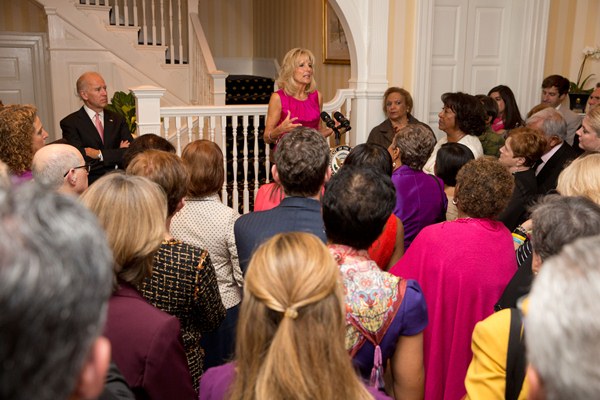 Vice President Joe Biden and Dr. Jill Biden speak at a Breast Cancer Awareness month reception