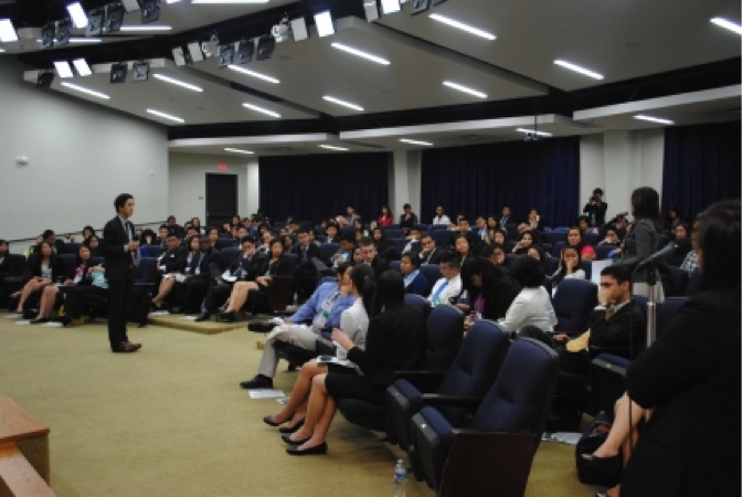 Audience members talk with Jason Tengco during the White House AAPI Youth Forum with the East Coast Asian American Student Union, May 31, 2013. 