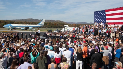President Obama speaks at Asheville Regional Airport