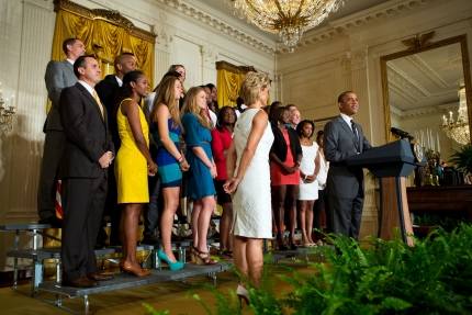 President Barack Obama welcomes the 2012 NCAA Women’s Basketball Champion Baylor Bears to the White House (July 18, 2012)