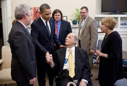 President Barack Obama Meets Former Press Secretary James Brady
