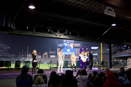 First Lady and Dr. Biden with Jessica Simpson at Coors Field