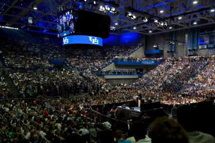 President Barack Obama delivers remarks at the University at Buffalo, the State University of New York