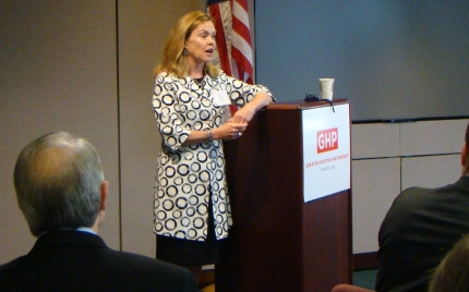 Department of Homeland Security Assistant Secretary for Intergovernmental Affairs Betsy Markey speaks to the Greater Houston Partnership
