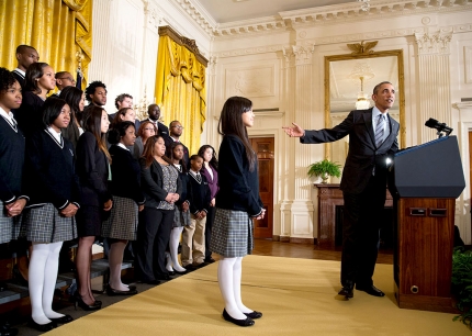 President Barack Obama delivers remarks announcing the first five "Promise Zones"