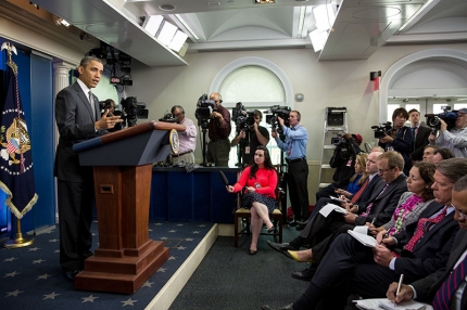 President Obama Delivers a Statement on the bombs in Boston, April 16, 2013