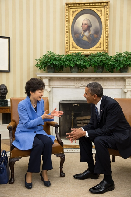 President Barack Obama holds a bilateral meeting with President Park Geun-hye