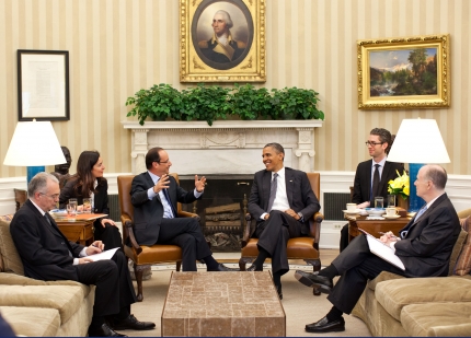 President Obama with President François Hollande of France in the Oval Office, May 18, 2012 