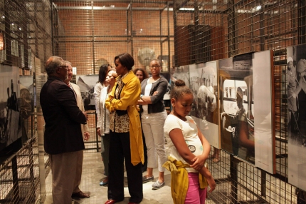 First Lady, Sasha, and Malia Tour Apartheid Museum, South Africa