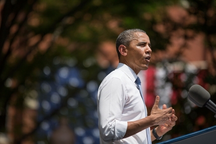 President Barack Obama delivers remarks on climate change, at Georgetown University 