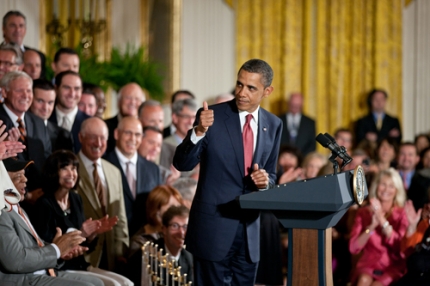 President Obama with the San Francisco Giants