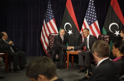 UNGA: potus greets Chairman Mustafa Abdel jalil 