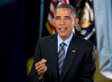 President Barack Obama tapes the Weekly Address at Del Sol High School in Las Vegas, Nev., Nov. 21, 2014.