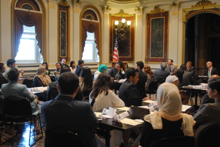 Afghan-American community leaders participate in an interactive policy briefing