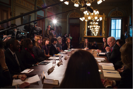 Vice President Joe Biden with students and advocates at a listening session for the White House Task Force to Protect Students from Sexual Assault