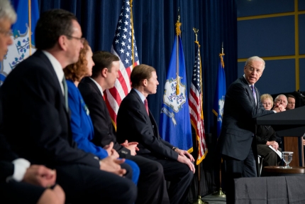 Vice President Joe Biden delivers remarks during a gun violence conference