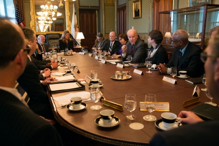 Vice President Joe Biden meets with disability advocates in his ceremonial office in the Eisenhower Executive Office Building