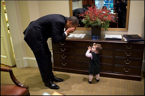 The President plays Peek-a-Boo