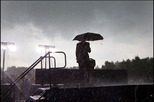 The President at a rained out event