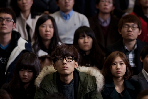Students Listen As President Barack Obama Delivers Remarks
