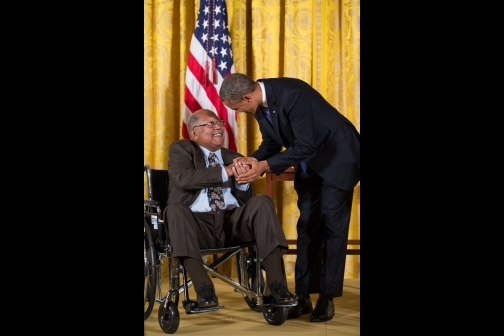 President Obama Presents the National Medal of Arts to Ernest J. Gaines