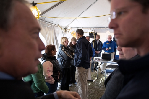 President Obama in FEMA Disaster Recovery Center