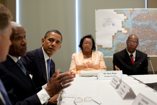 President Obama Meets with Officials and Families Affected by the Floods in Memphis