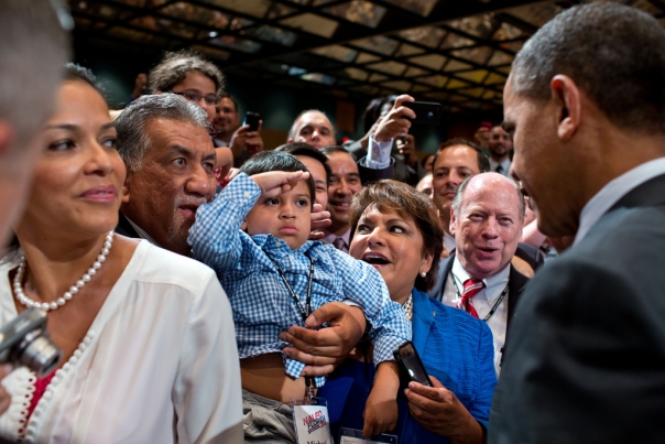 Young Boy Salutes President at NALEO