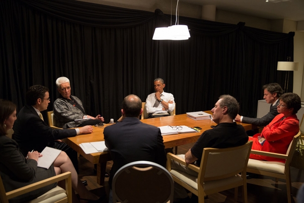 President Obama Meets with Senior Advisors in Johannesburg