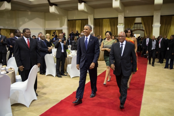 President Obama and First Lady Michelle Obama Attend an Official Dinner Hosted by President Jacob Zuma of South Africa