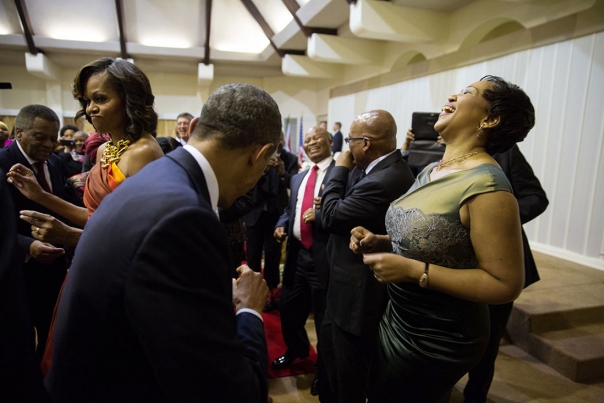 President Obama and First Lady Michelle Obama Dance with Guests