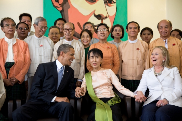 President Obama With Aung San Suu Kyi and Sec. Clinton